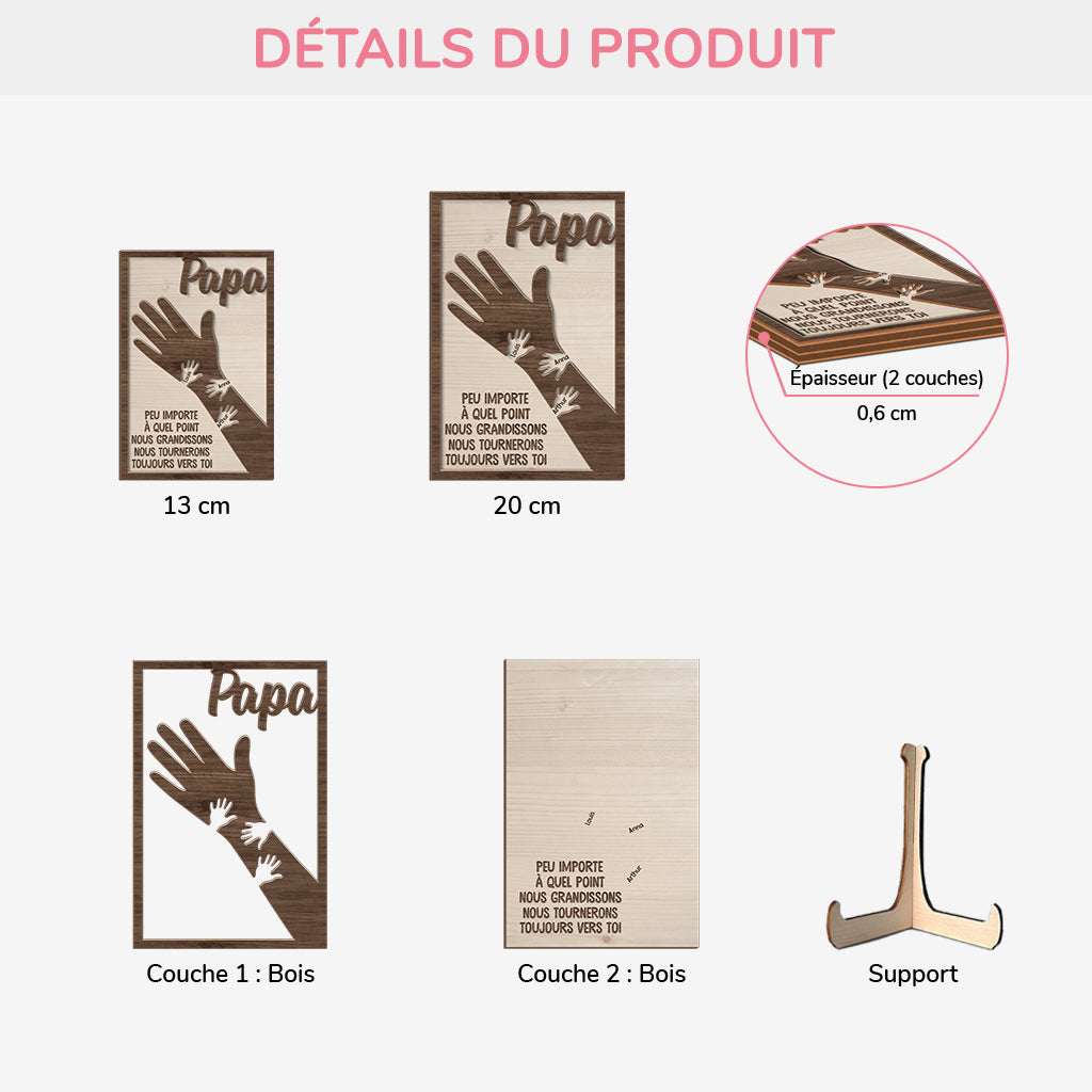 Liés à toi™ - Cadre En Bois Personnalisé Papa