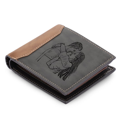 Papa d’Amour™ – Portefeuille en cuir personnalisé pour papa