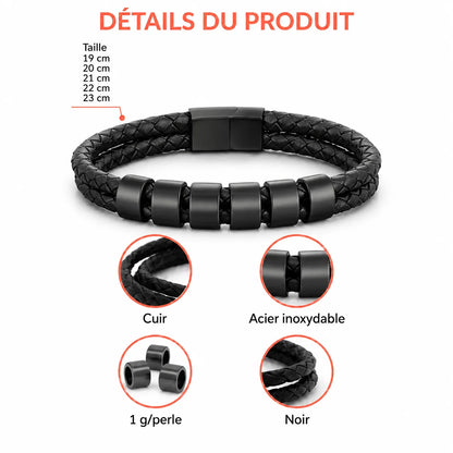Héritage™ – Bracelet en cuir personnalisé pour papy