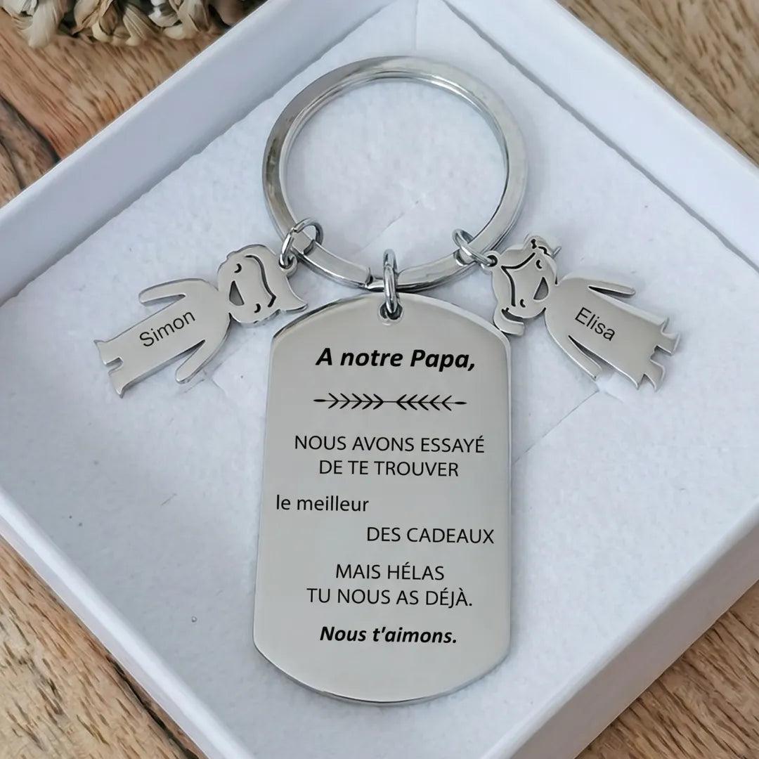 À Mon Papa™ - Porte-Clés Personnalisé Papa