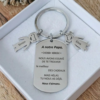 À Mon Papa™ - Porte-Clés Personnalisé Papa