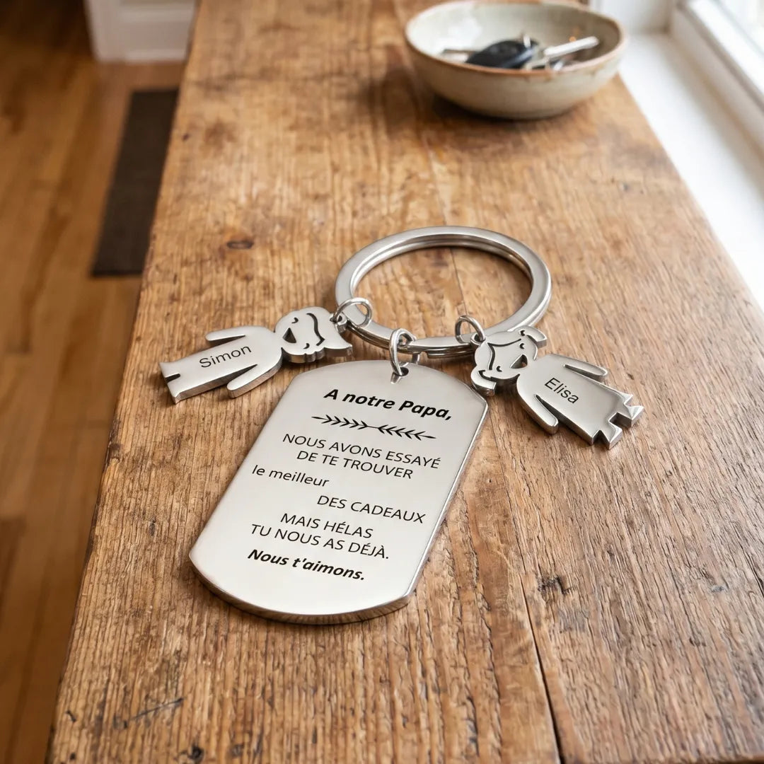 À Mon Papa™ - Porte-Clés Personnalisé Papa