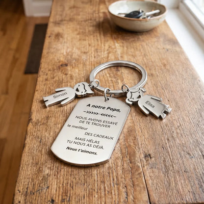 À Mon Papa™ - Porte-Clés Personnalisé Papa