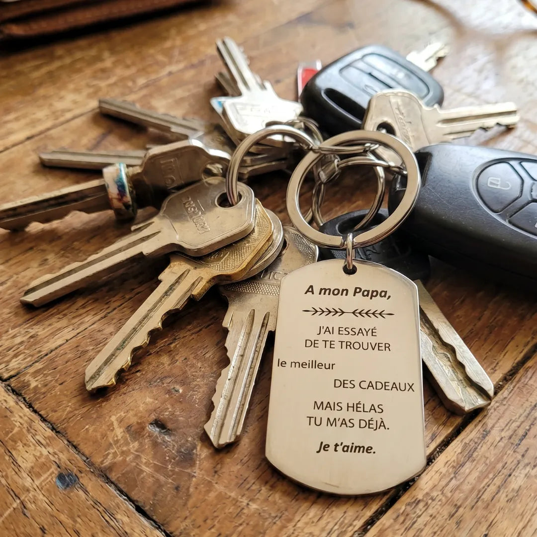 À Mon Papa™ - Porte-Clés Personnalisé Papa