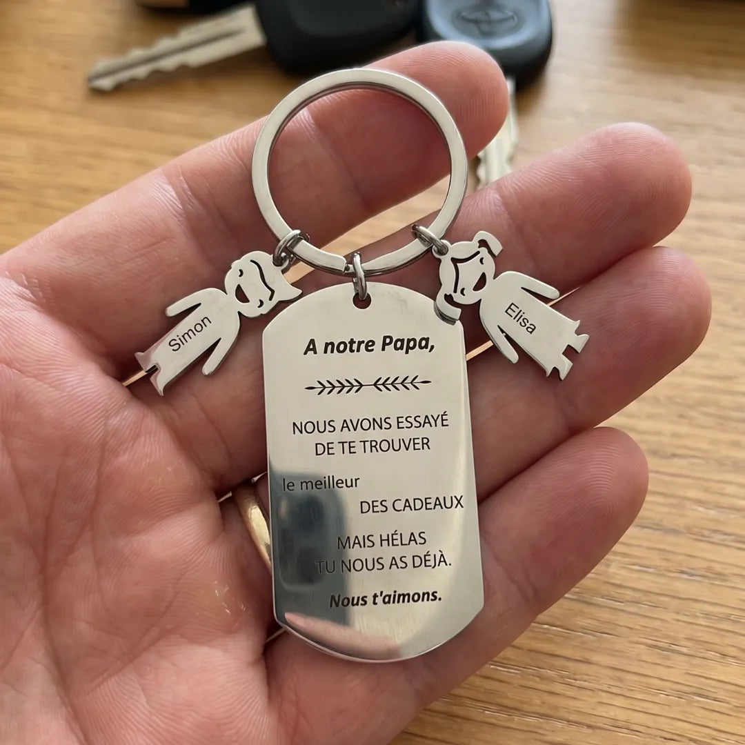 À Mon Papa™ - Porte-Clés Personnalisé Papa