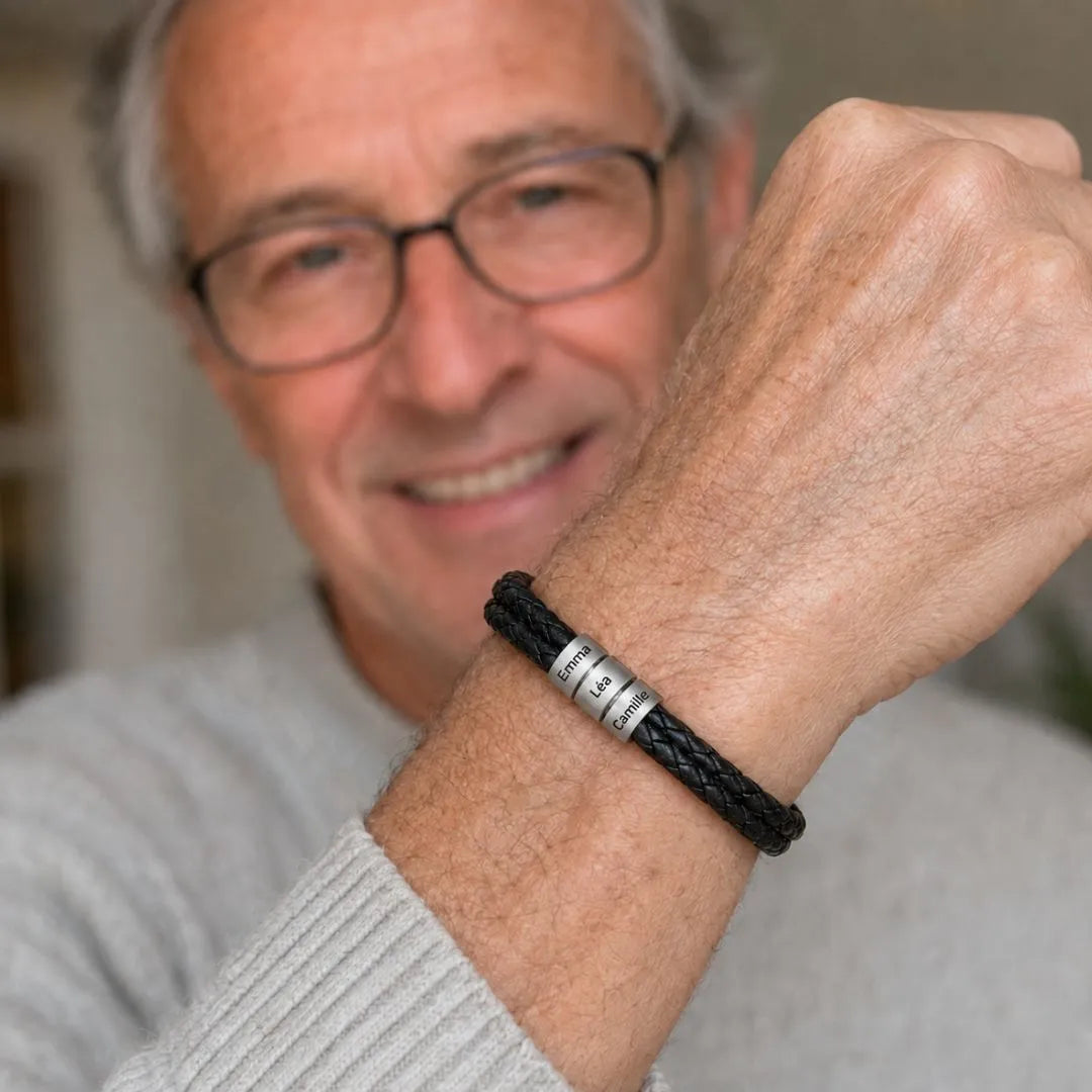 Les Miens™ - Bracelet en cuir personnalisé