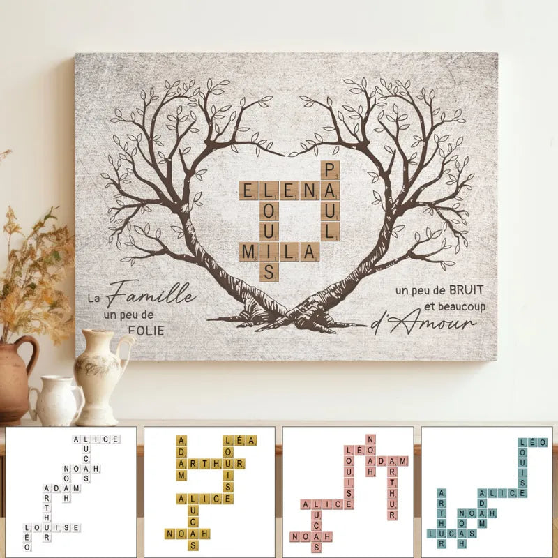 L’Arbre Familial™ – Toile mots croisés à prénoms personnalisés