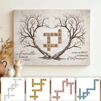 L’Arbre Familial™ – Toile mots croisés à prénoms personnalisés