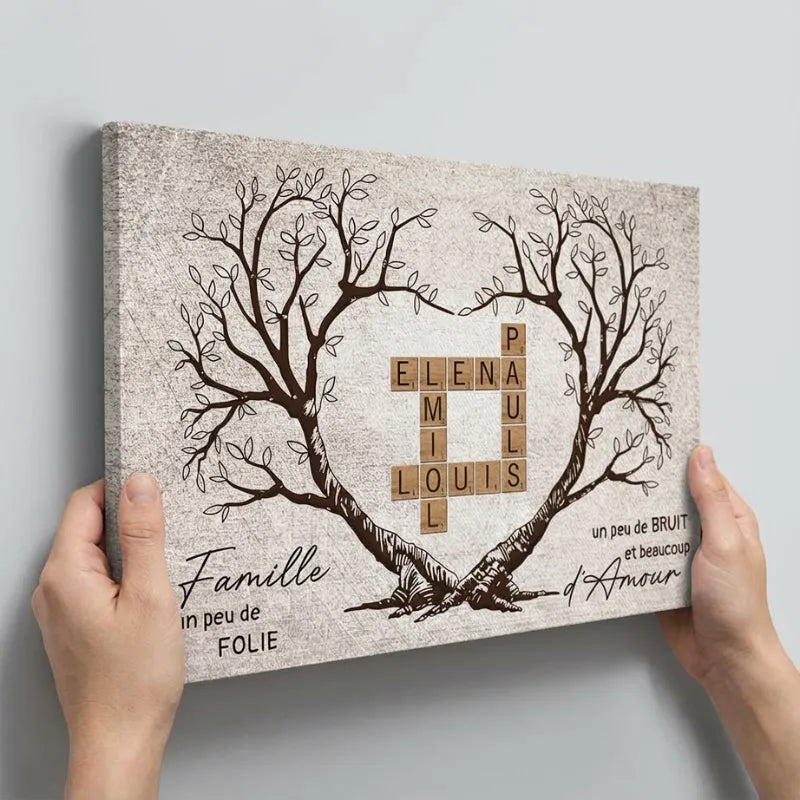 L’Arbre Familial™ – Toile mots croisés à prénoms personnalisés
