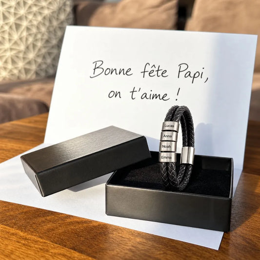 Les Miens™ - Bracelet en cuir personnalisé