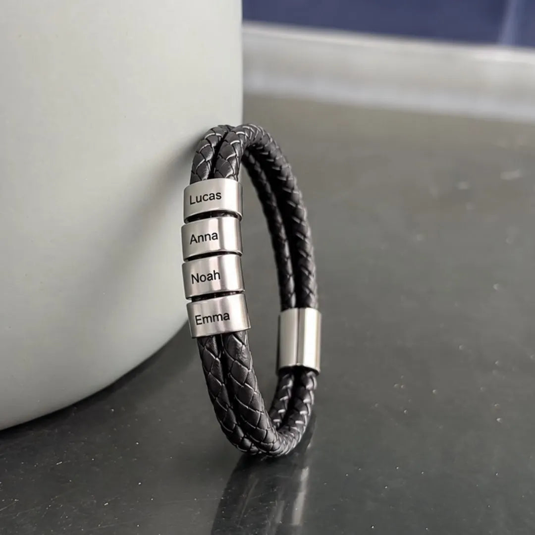 Les Miens™ - Bracelet en cuir personnalisé