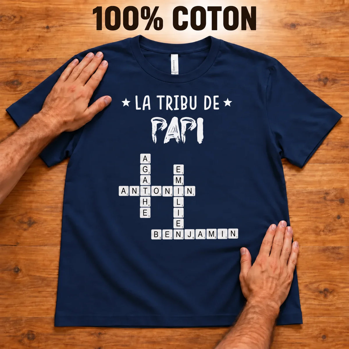 Mots Croisés™ - T-shirt personnalisé "La Tribu De Papou"