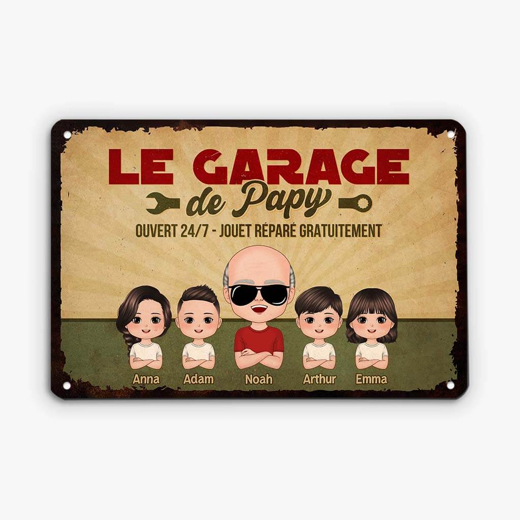 Le Garage de Papy™ - Plaque décorative personnalisée