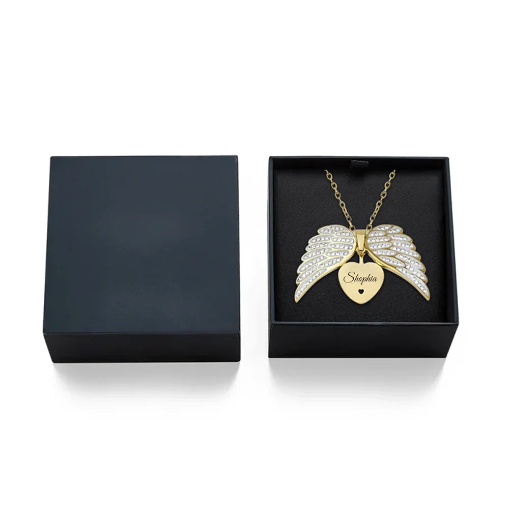 Angel™ - Collier petit ange avec gravure personnalisée