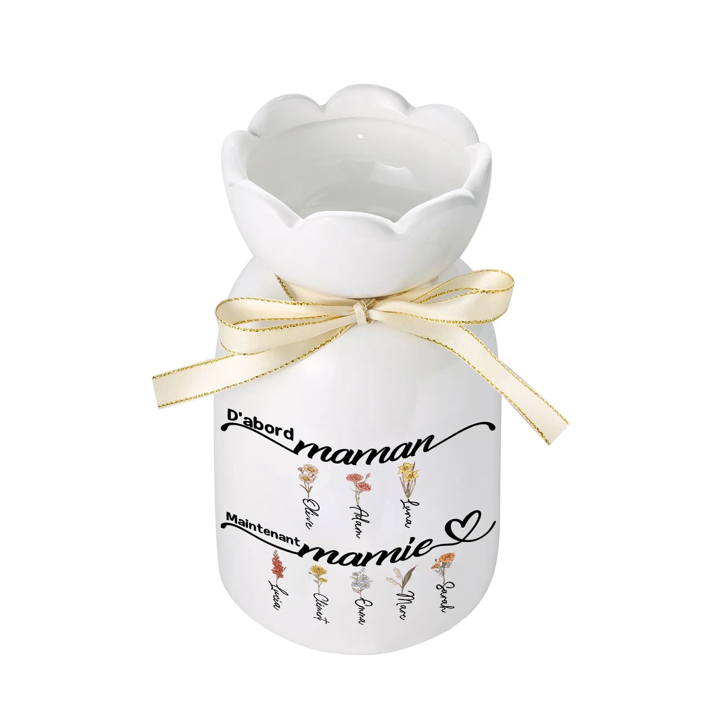 D’abord Maman™ -  Vase familial personnalisé en céramique
