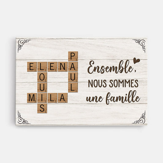 Famille en Lettres™ – Toile mot croisé famille personnalisée