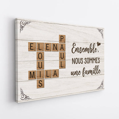 Famille en Lettres™ – Toile mot croisé famille personnalisée