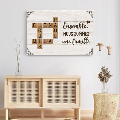 Famille en Lettres™ – Toile mot croisé famille personnalisée