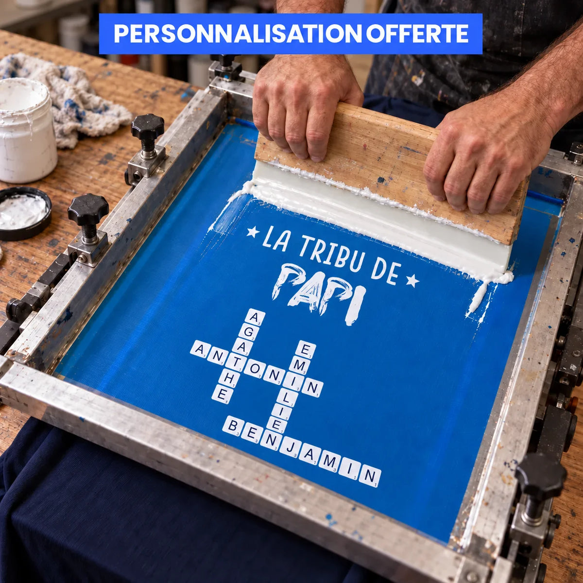 Mots Croisés™ - T-shirt personnalisé "La Tribu De Papou"
