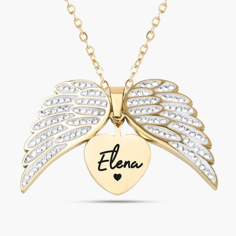 Angel™ - Collier petit ange avec gravure personnalisée