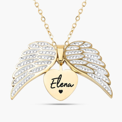 Angel™ - Collier petit ange avec gravure personnalisée