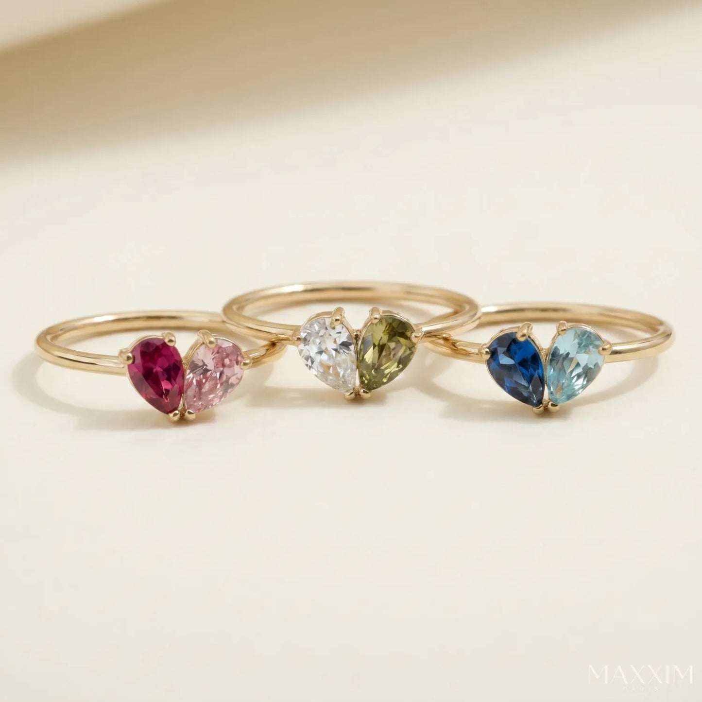 Inséparables™ - Bague deux pierres de naissance
