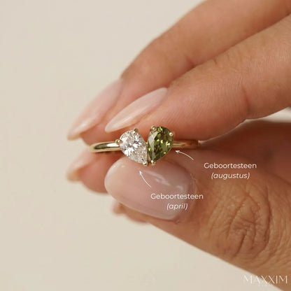 Inséparables™ - Bague deux pierres de naissance