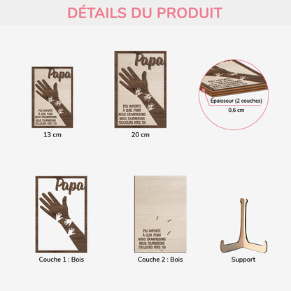 Liés à toi™ - Cadre En Bois Personnalisé Papa