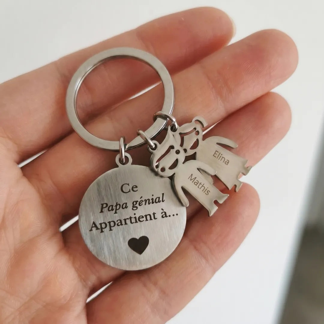 Papa génial™ - Porte-clés personnalisé pour Papa