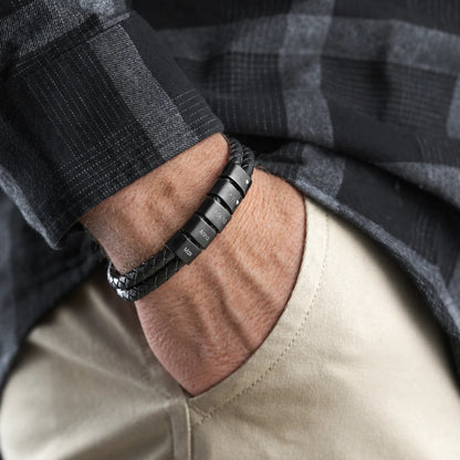 Héritage™ – Bracelet en cuir personnalisé pour papy