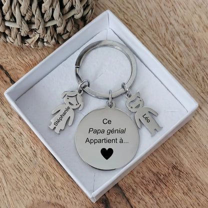 Papa génial™ - Porte-clés personnalisé pour Papa