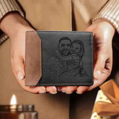 Papa d’Amour™ – Portefeuille en cuir personnalisé pour papa