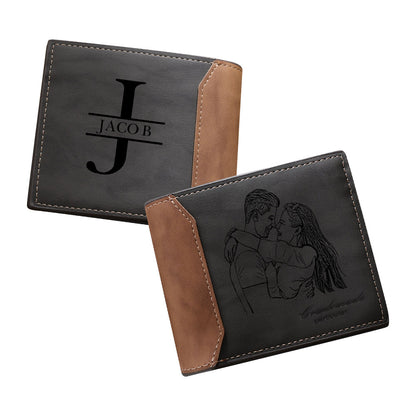 Papa d’Amour™ – Portefeuille en cuir personnalisé pour papa
