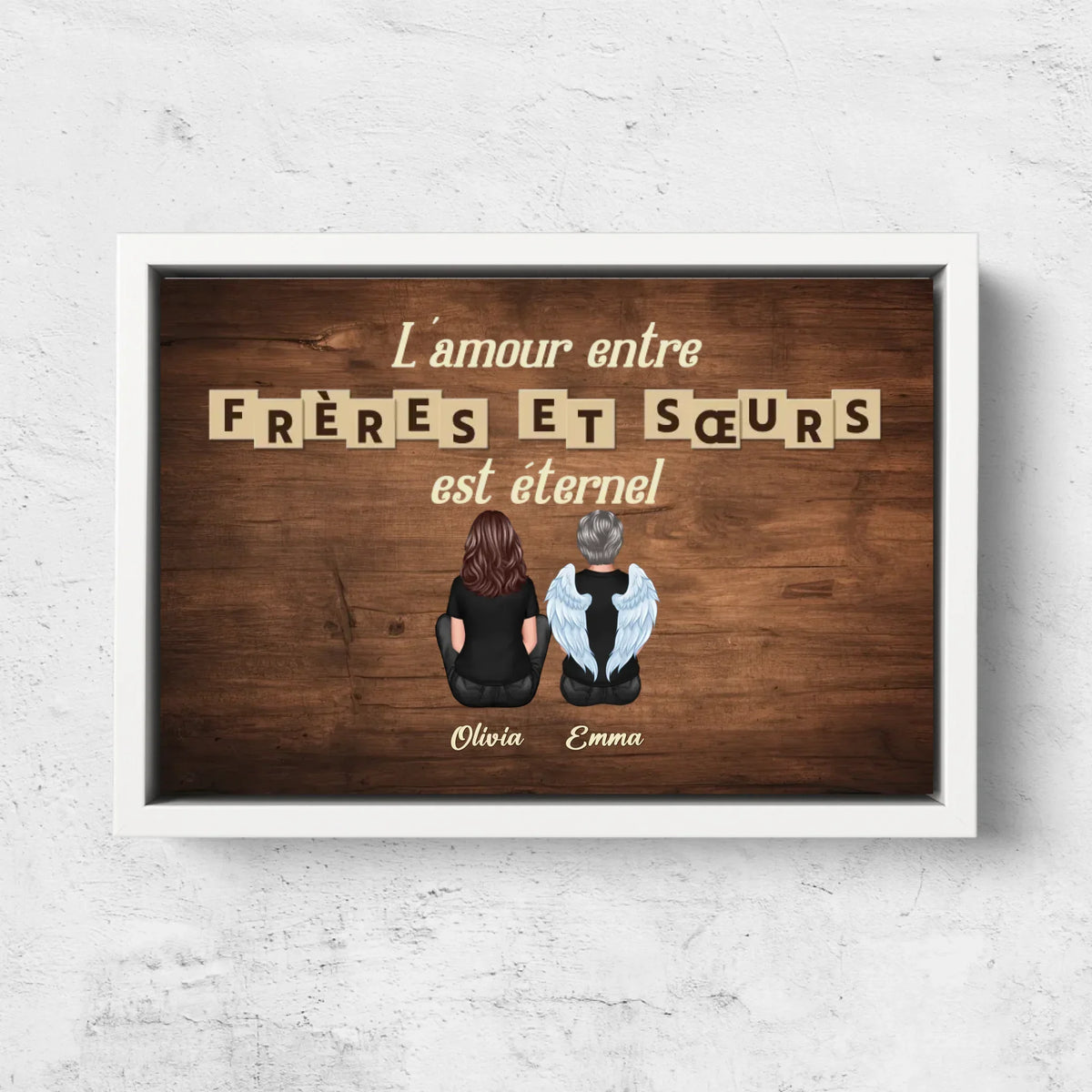 Toile personnalisée "L'amour entre frères et sœurs est éternel"