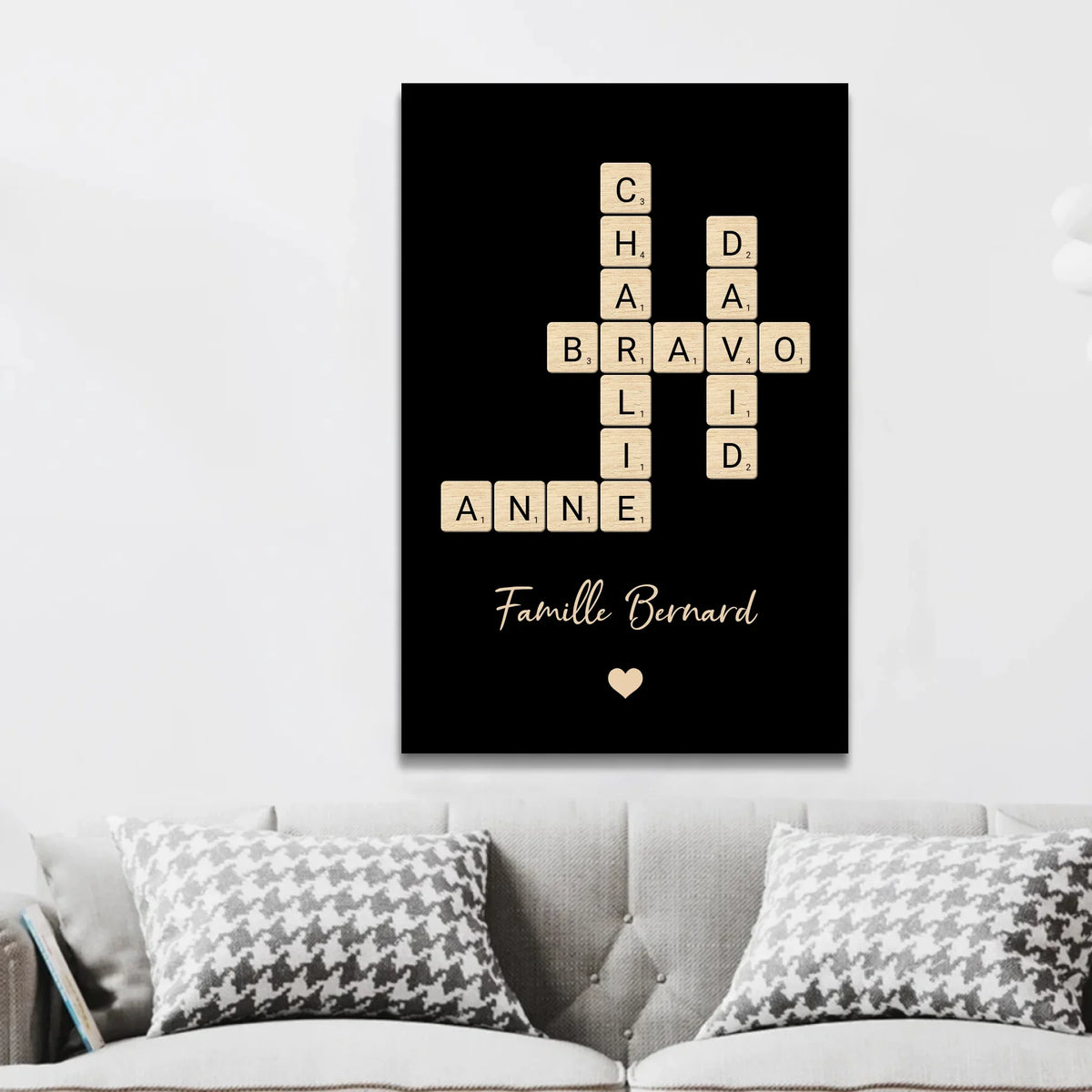 Notre famille™ - Toile personnalisée “Mots croisés en famille”