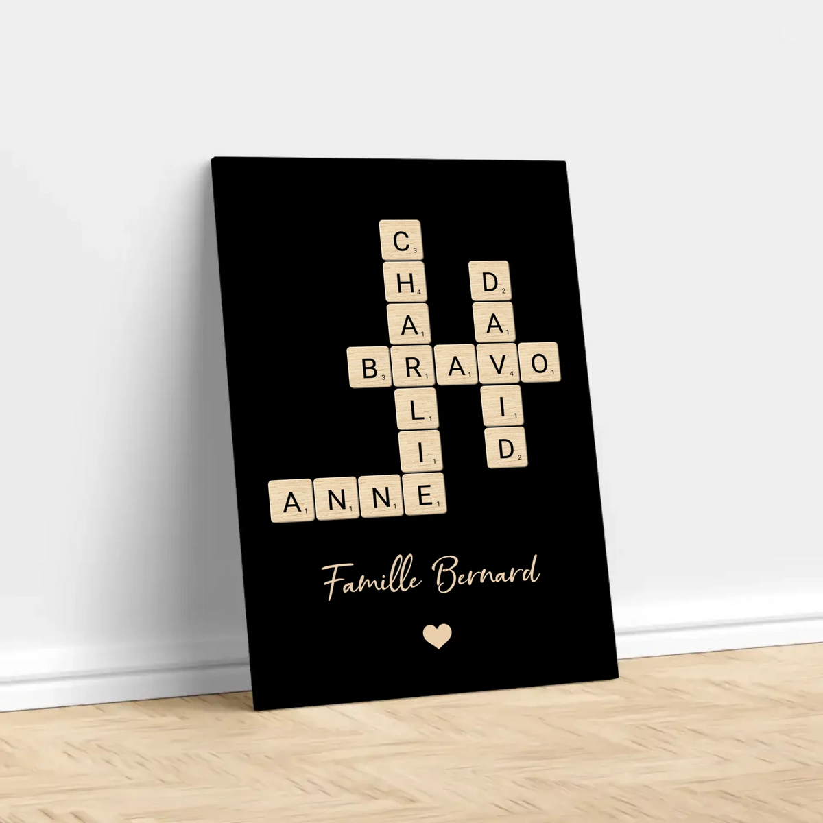 Notre famille™ - Toile personnalisée “Mots croisés en famille”