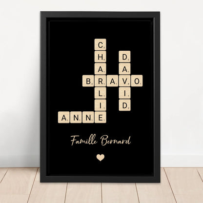 Notre famille™ - Toile personnalisée “Mots croisés en famille”