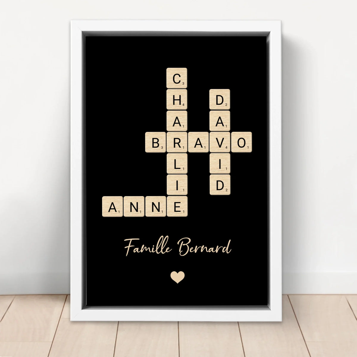 Notre famille™ - Toile personnalisée “Mots croisés en famille”