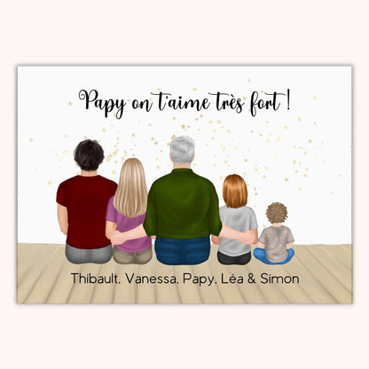 Avec Papy™ - Affiche familiale personnalisée