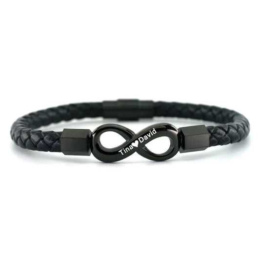 Mon Infini™ - Bracelet infini en cuir personnalisé