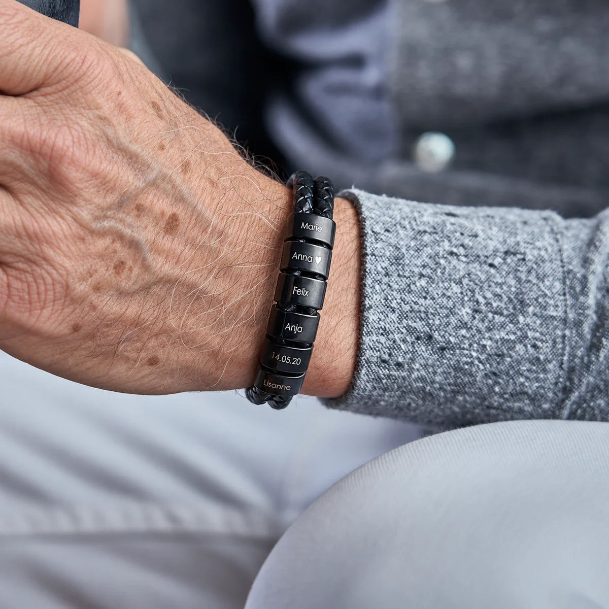 Héritage™ – Bracelet en cuir personnalisé pour papy