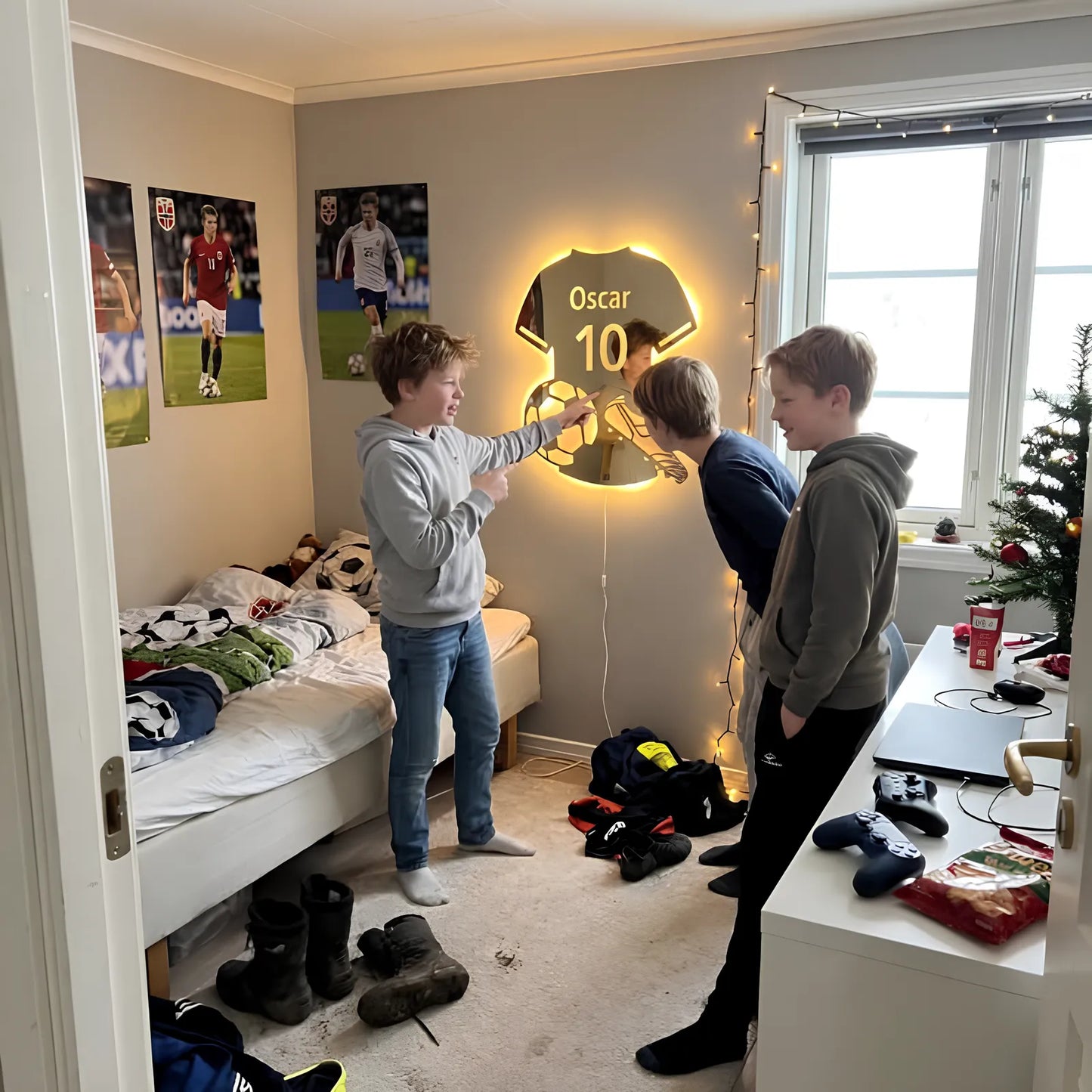 LumiGoal™ - Maillot Miroir LED Personnalisé