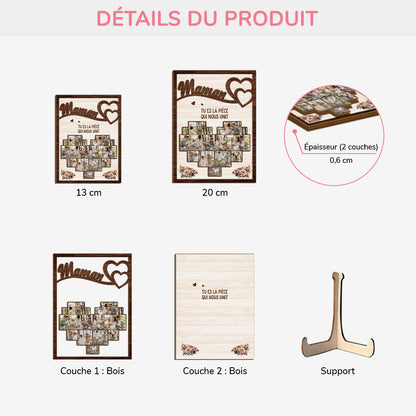 Cœur de Famille™ - Cadre photos personnalisées en bois