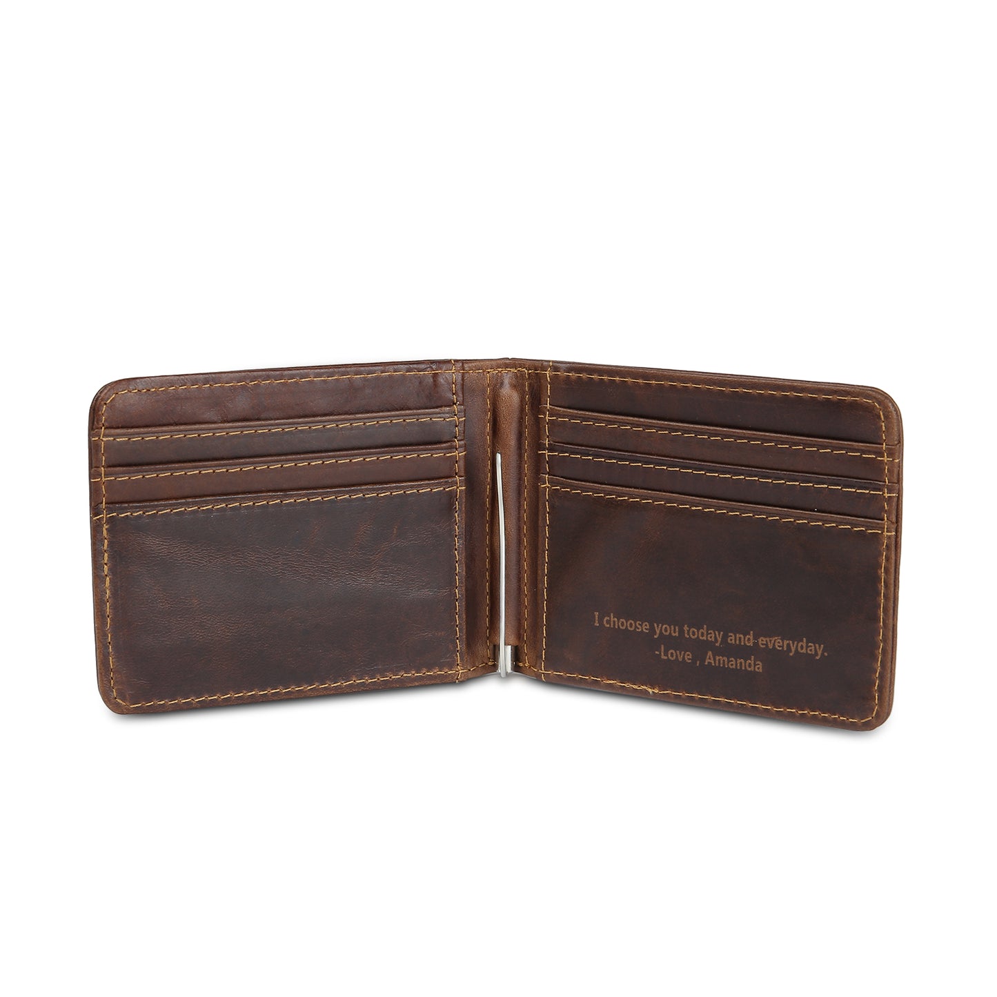 Papa d’Amour™ – Portefeuille en cuir personnalisé pour papa