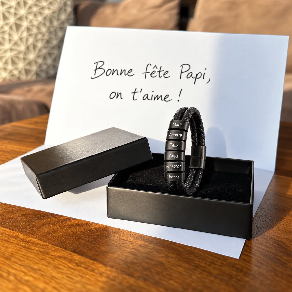 Héritage™ – Bracelet en cuir personnalisé pour papy
