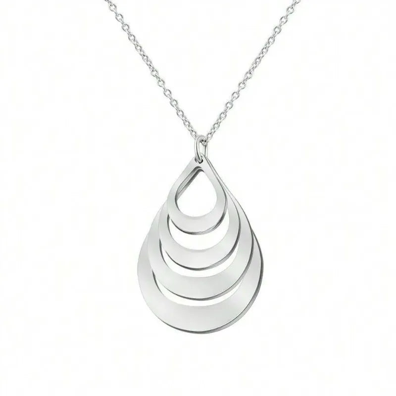 Gouttes Éternelles™ - Collier pendentif goutte en acier inoxydable