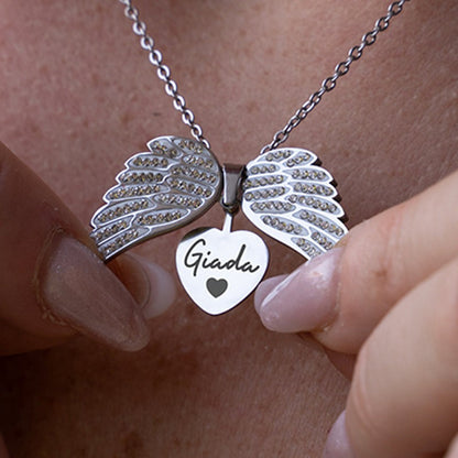 Angel™ - Collier petit ange avec gravure personnalisée