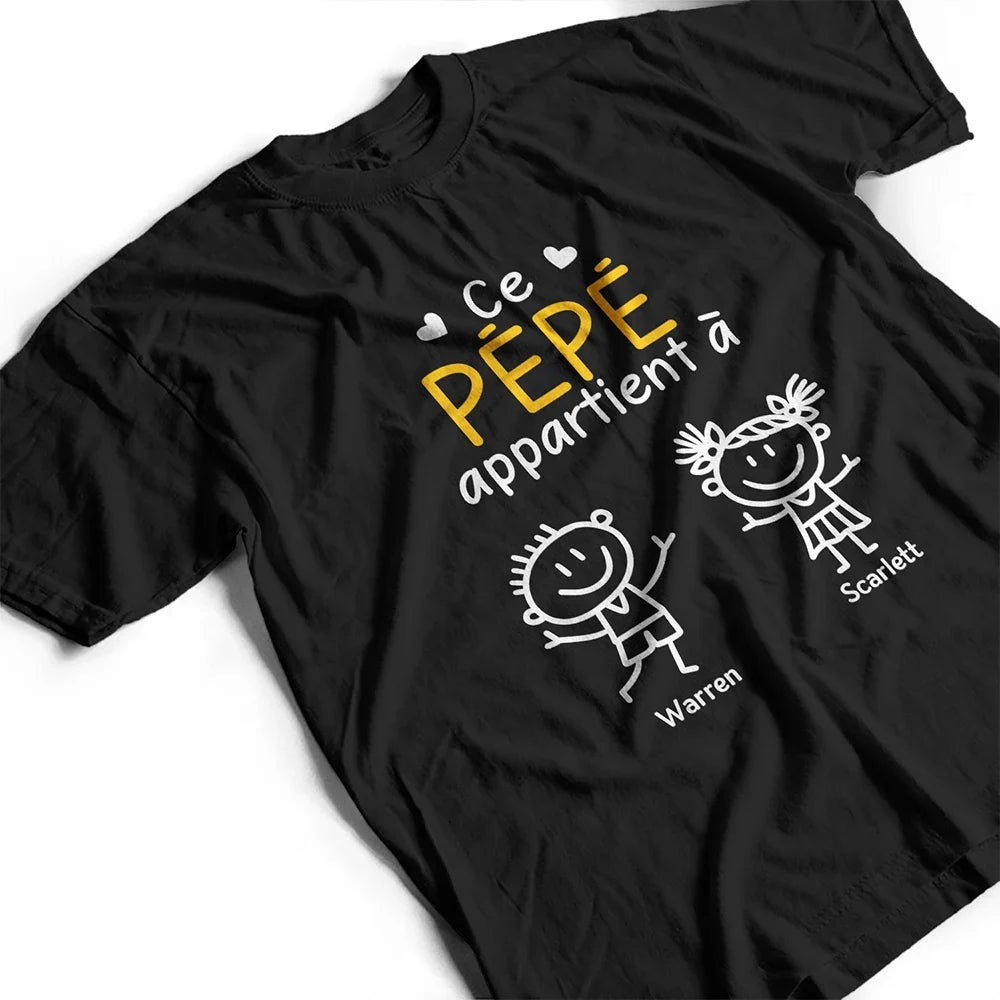 Notre Papy™ - T-shirt personnalisé prénoms petits-enfants