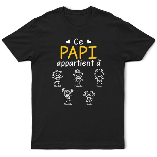 Notre Papy™ - T-shirt personnalisé prénoms petits-enfants