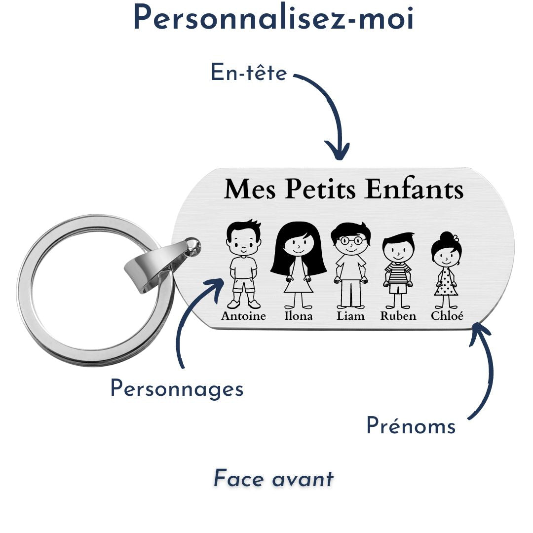 Mes Petits Enfants™ - Porte-clé famille personnalisé